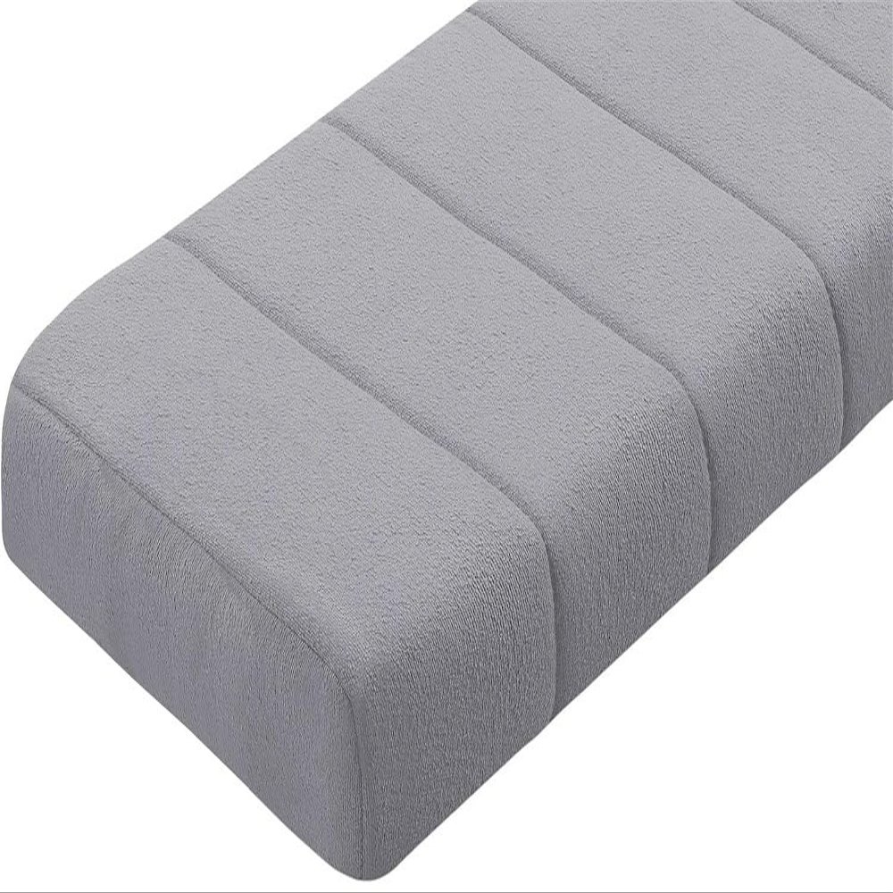 Bench Cushion 130 x 55 cm (51 x 22 in), 4 cm Thick, Light Gray