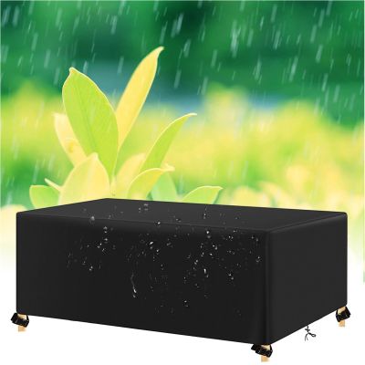 AJALGZ Waterproof Patio Furniture Cover 210 x 210 x 80 cm, 420D Oxford Fabric, Black
