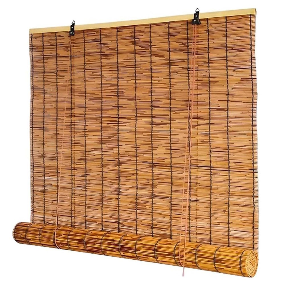 Natural Reed Curtain - Waterproof Bamboo Rollers