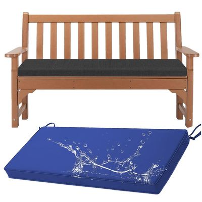 8 cm Waterproof Outdoor Bench Cushion, Royal Blue, 160 x 50 x 8 cm