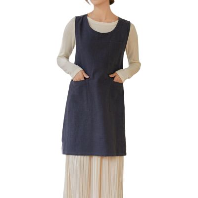 CBBEONRN Women's Kitchen Apron with 2 Roomy Pockets, Blue, One Size