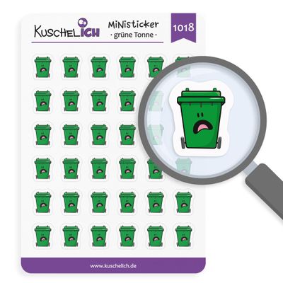 KuschelICH Mini Stickers Green Bin