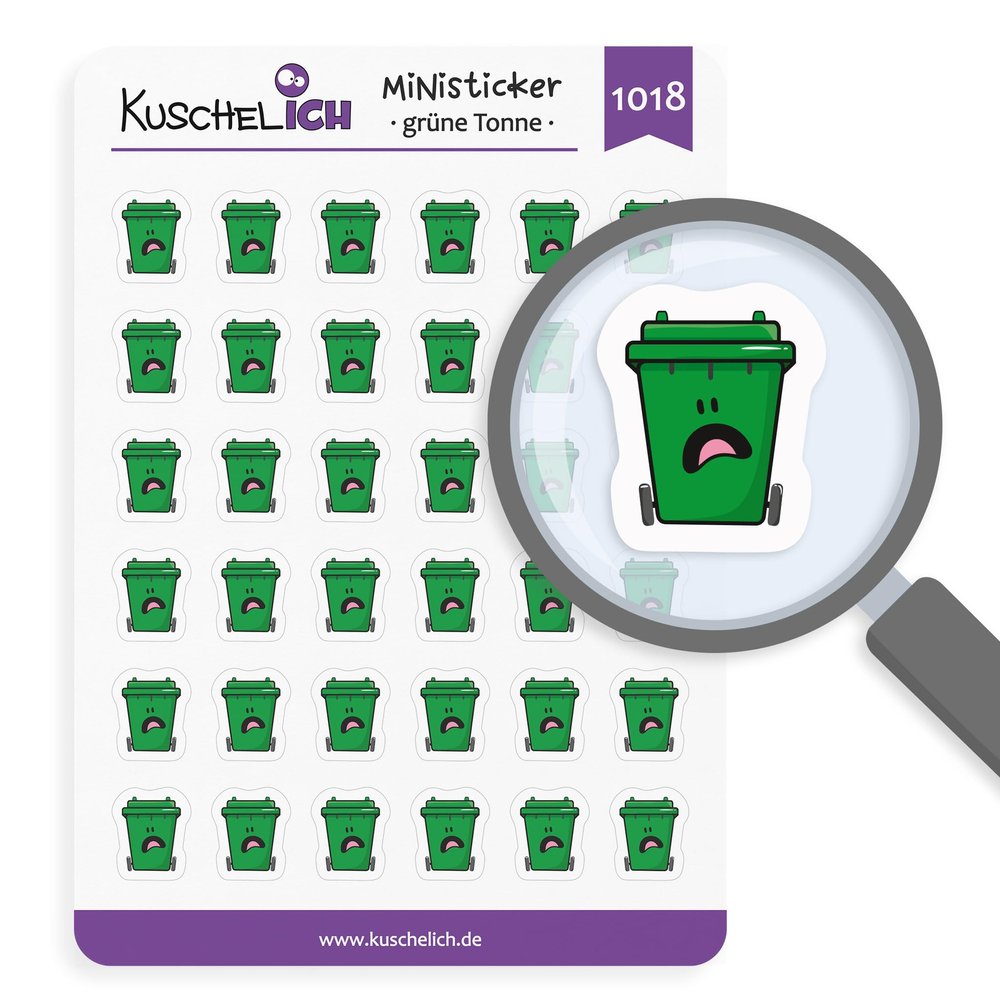 KuschelICH Mini Stickers Green Bin