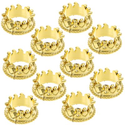 Gadpiparty 10 Pcs Gold PVC Mini Crown Charms for Jewelry Making