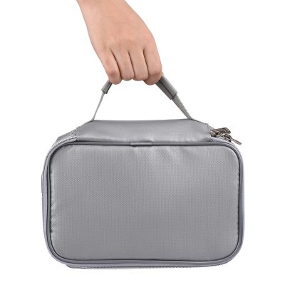 FTVOGUE Fireproof Document Bag with 3-Digit Combination Lock, Silver
