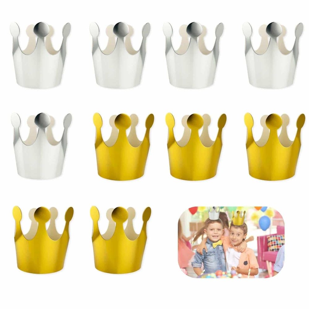 Yowfond 10 x Paper Crowns for Kids Party Decoration
