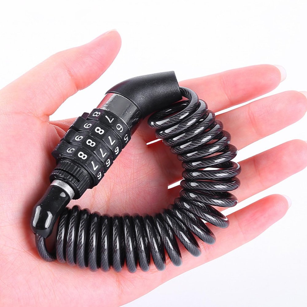 Secure Steel Cable Bike Lock, 4-Digit Combination