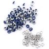TIKATARER Metal Grommets - 100 Sets 5mm with Chains and Washers (Dark Blue) view 1