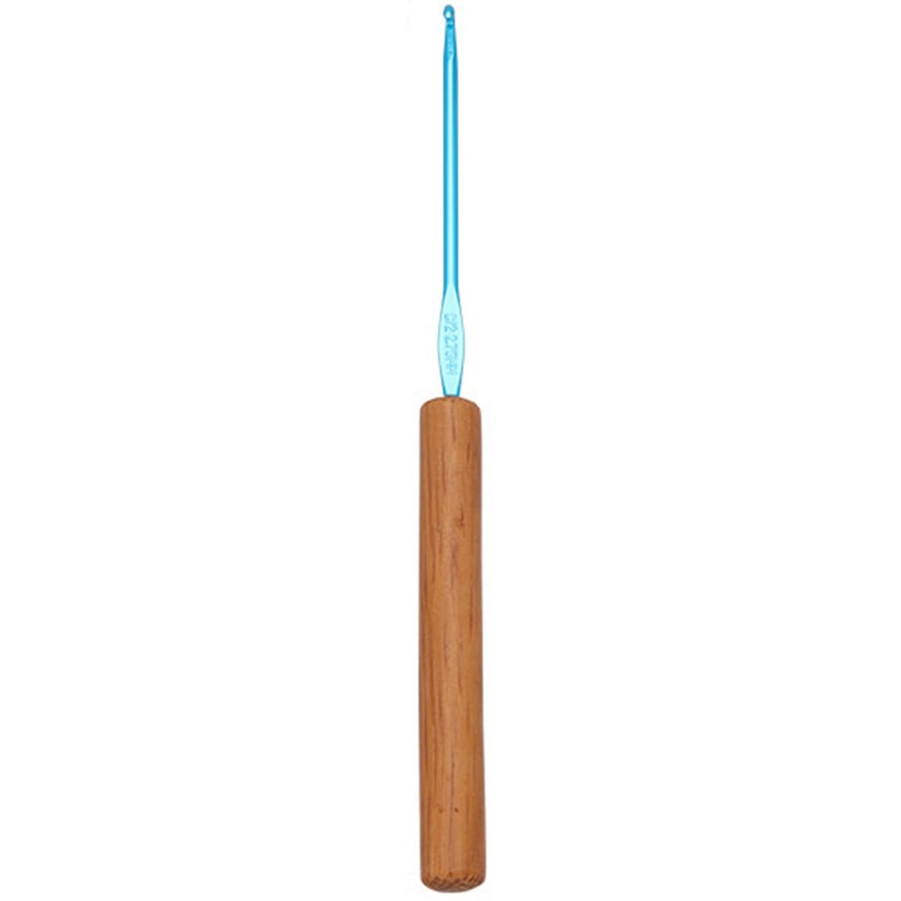 Ergonomic Afghan Tunisian Crochet Hook with Wooden Handle