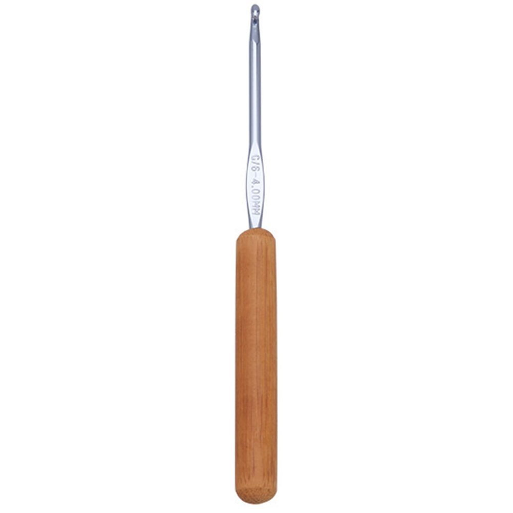 Ergonomic Afghan Tunisian Crochet Hook with Wooden Handle