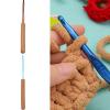 Ergonomic Afghan Tunisian Crochet Hook with Wooden Handle view 2