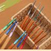 Ergonomic Afghan Tunisian Crochet Hook with Wooden Handle view 4