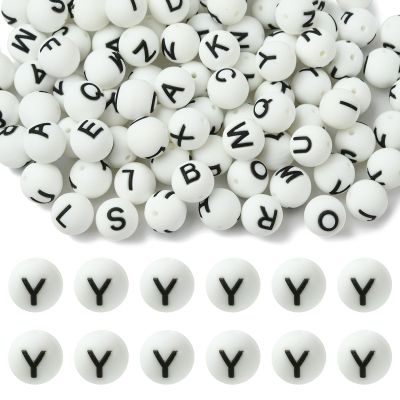 WEWAYSMILE 20 pcs 15 mm Silicone Letter Beads - Y