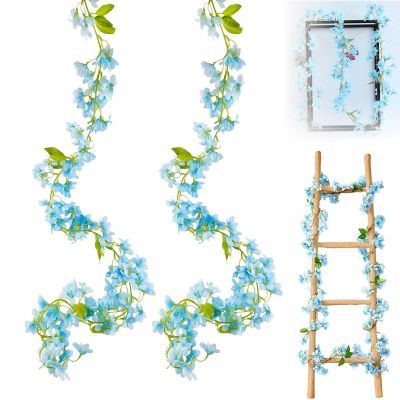 FENGJIAHUI 2-Pack Artificial Flower Garland, Cherry Blossom