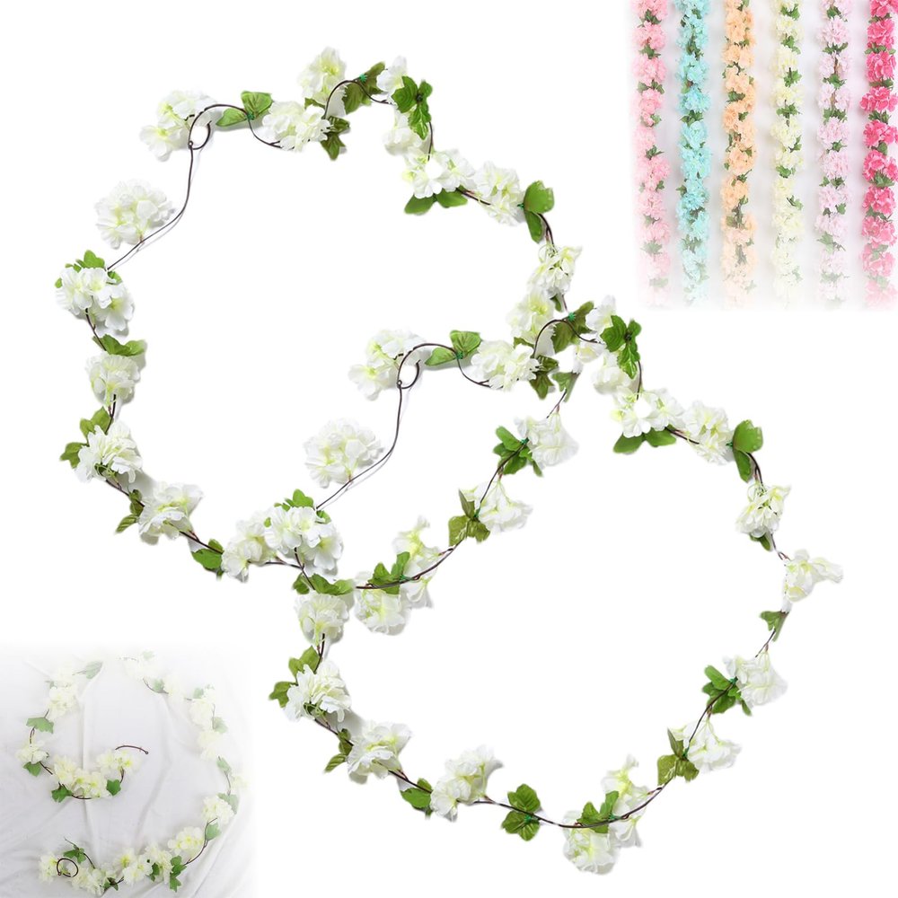 FENGJIAHUI 2-Pack Artificial Flower Garland