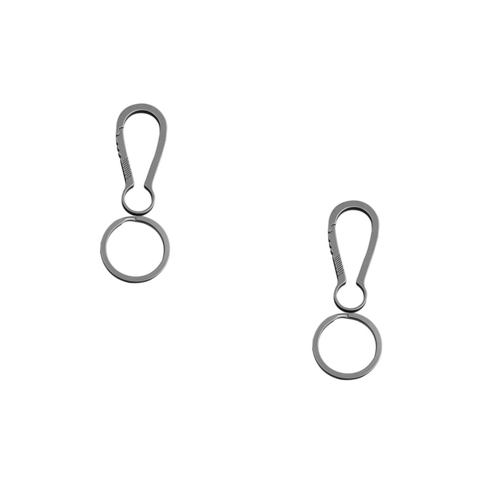 Toddmomy 2-Pack Titanium Alloy Keychains with Quick Release and Carabiner Clips