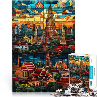 Bangkok Temple Sunset 1,000-Piece Adult Jigsaw Puzzle, 26 x 38 cm, Fun Gift