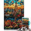 Bangkok Temple Sunset 1,000-Piece Adult Jigsaw Puzzle, 26 x 38 cm, Fun Gift view 1