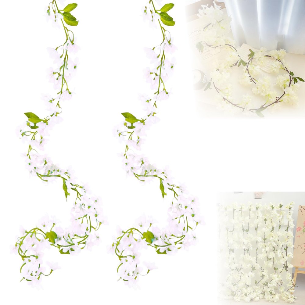 FENGJIAHUI 2-Pack Artificial Flower Garland