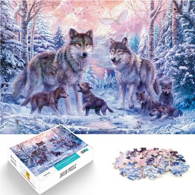 Stress-Relief Arctic Wolf 1000-Piece Puzzle for Adults, 26 x 38 cm, Wall Decor, Birthday Gift, Ages 14+
