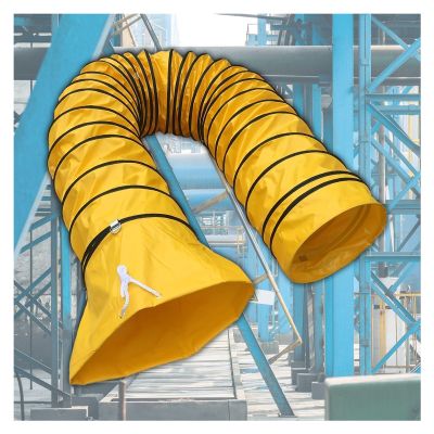 Flexible Dryer Ventilation Duct with Adjustable Rope and D-Rings, 10 m × 400 mm