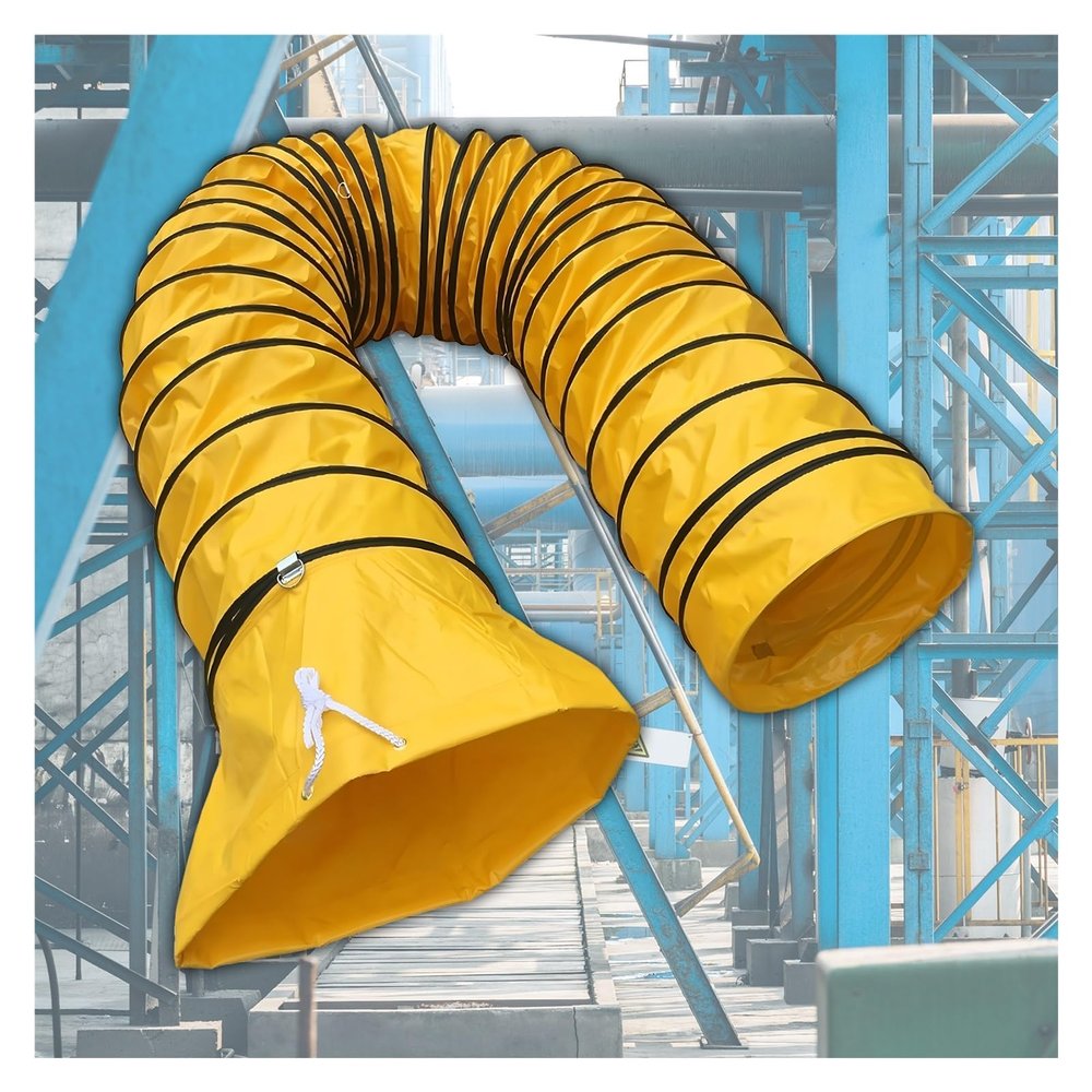 Flexible Dryer Ventilation Duct with Adjustable Rope and D-Rings, 10 m × 400 mm