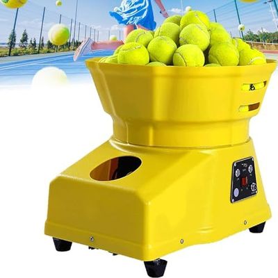Automatic Tennis Ball Launcher with Remote Control, 50-Ball Capacity, Adjustable Speed for Training and Practice