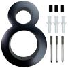 4-Inch Floating House Number 8, Modern Black Aluminum Alloy Door Number view 1