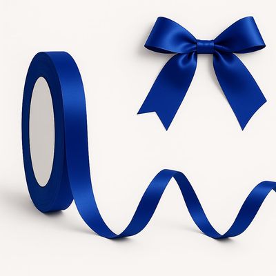 Dark Blue Gift Ribbon 23m x 0.6mm, Glossy Satin Ribbon for Crafting, Bows, Balloons, Weddings, Birthdays, DIY & Sewing