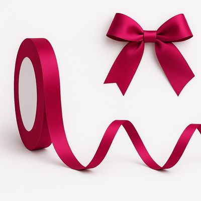Pink Gift Ribbon 23m x 0.6mm, Glossy Satin Ribbon for Crafting, Bows, Balloons, Weddings, Birthdays, DIY & Sewing