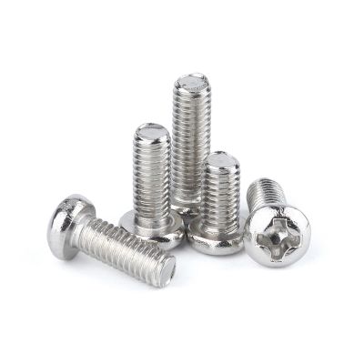 Nodrest 50-Piece M1–M4 Mini Micro A2 304 Stainless Steel Phillips Flat-Head Round Bolts