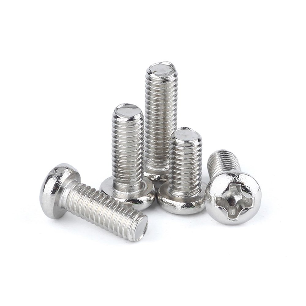 Nodrest 50-Piece M1–M4 Mini Micro A2 304 Stainless Steel Phillips Flat-Head Round Bolts