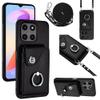 Belzsxy Phone Case for Honor X6a with Strap, Card Holder, Ring Stand and Wallet, Black view 1