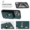 Belzsxy Phone Case for Honor 400 Lite/X70i with Strap, Card Slot, Ring Holder and Wallet, Green view 2