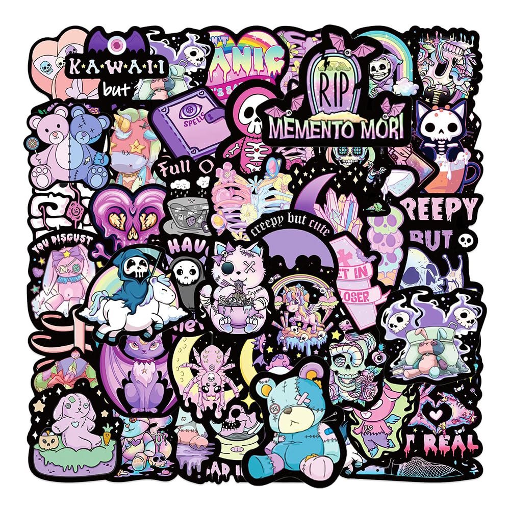 ZHEN DEKO 50 Pcs Waterproof Gothic Stickers