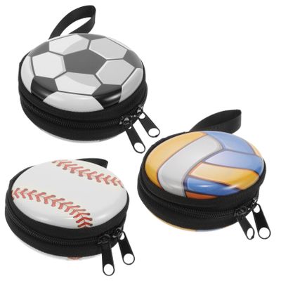 VILLFUL 3-Piece Sports Ball Coin Pouches with Zippers