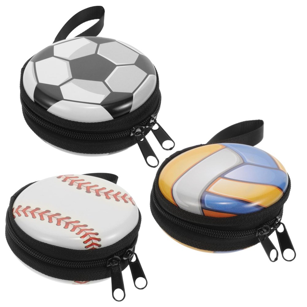 VILLFUL 3-Piece Sports Ball Coin Pouches with Zippers