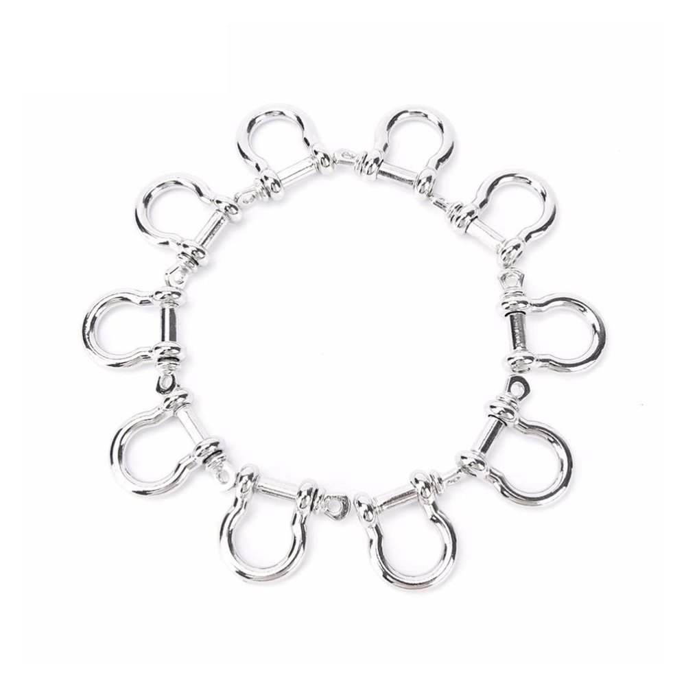 D-Shaped Stainless Steel Bow Shackles, 10-Piece Set