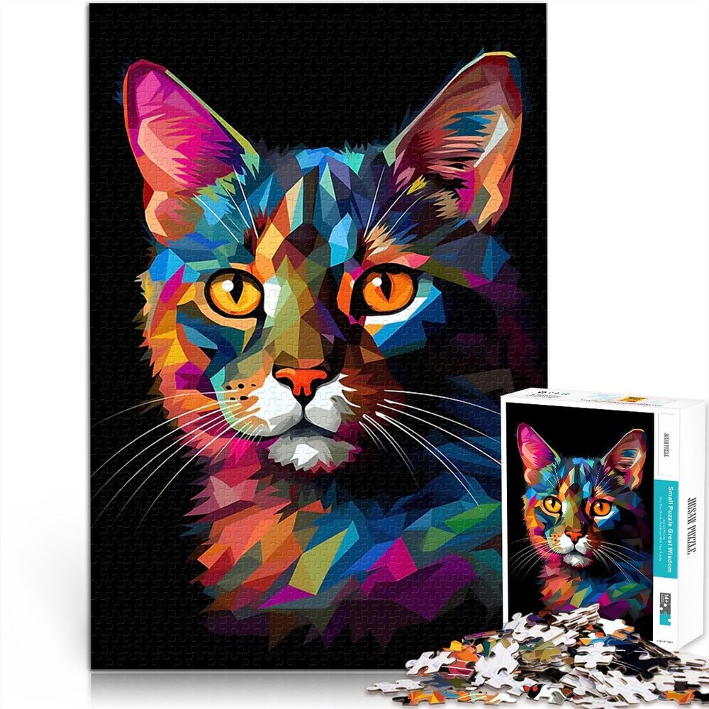 Hexa Cat 1,000-Piece Puzzle for Teens, 52 × 38 cm