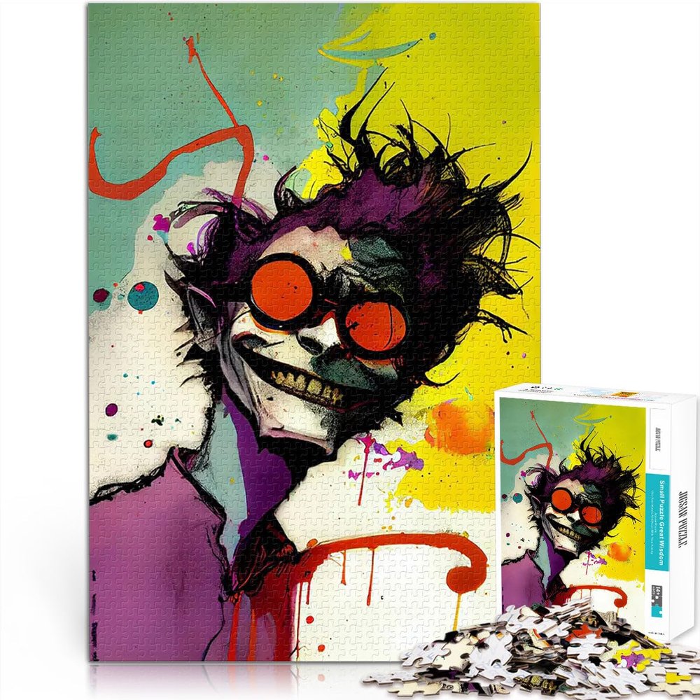 1,000-Piece Puzzle for Teens, Challenging Game, Evil Grin, Gift, 38 x 26 cm