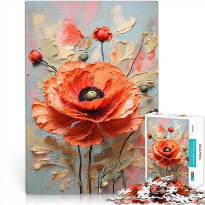 1,000-Piece Poppy Painting Puzzle for Adults