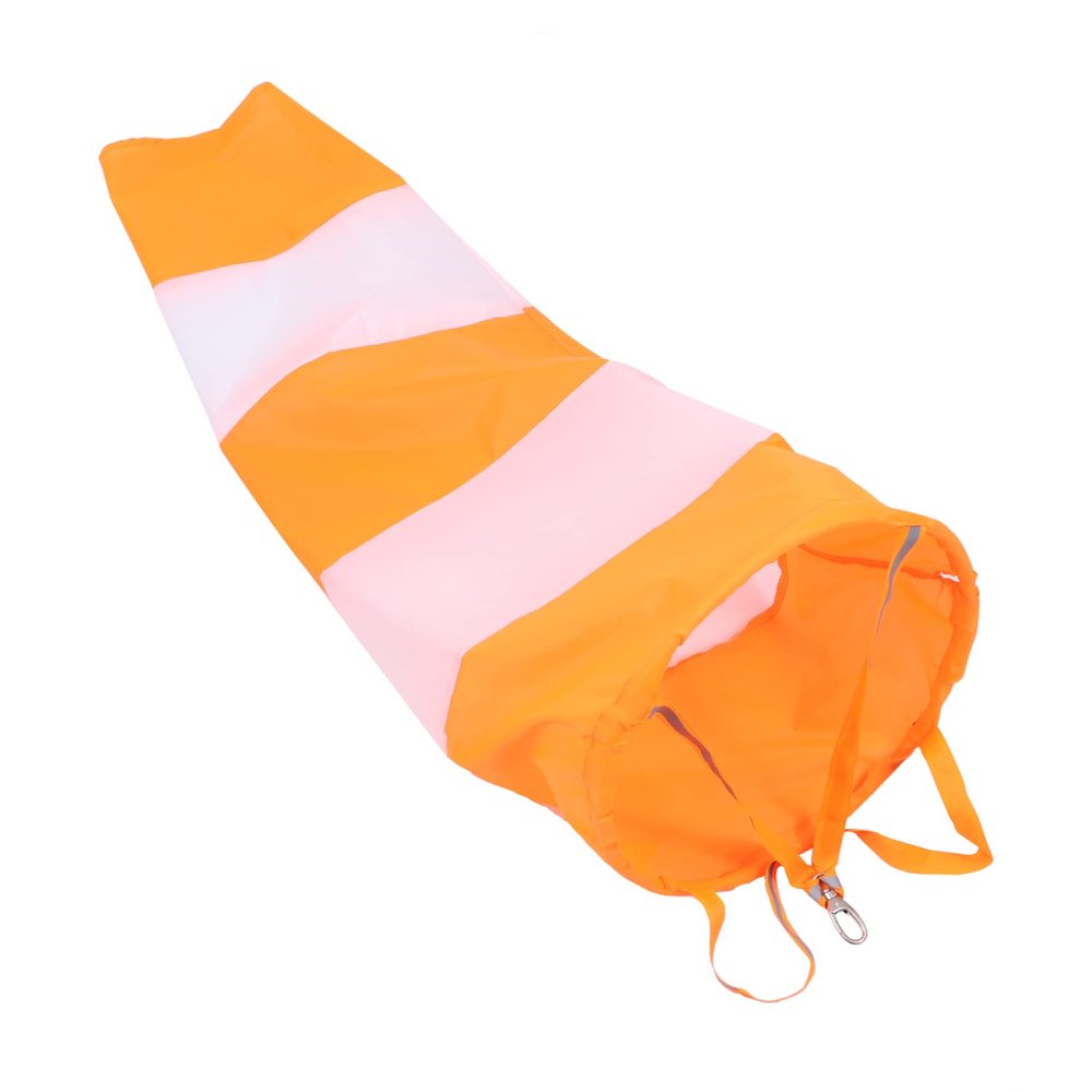 Toyvian Decorative Outdoor Windsock, Nylon, Orange and White, Lightweight and Durable, with Reflective Strips