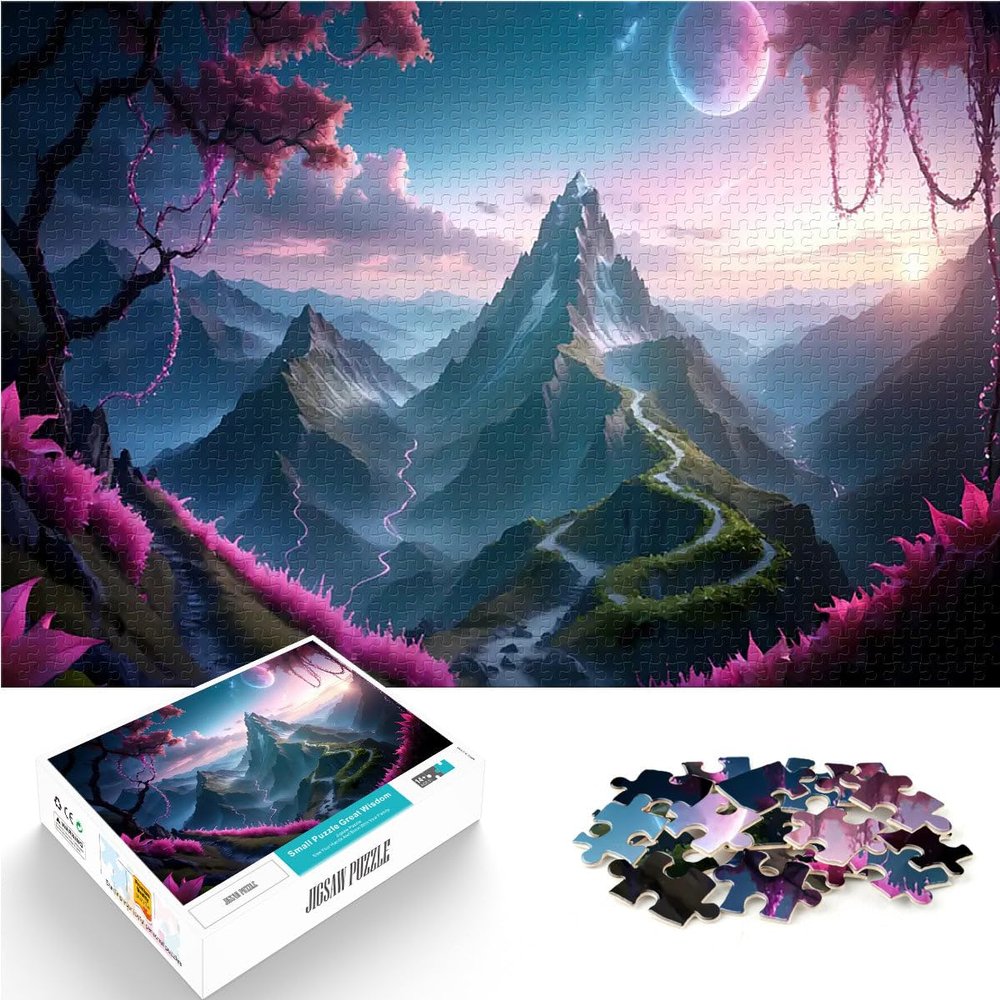 1000-Piece Puzzle for Teens, Japanese Cherry Blossoms, with Matching Poster and Quiz Sheet, 52 x 38 cm