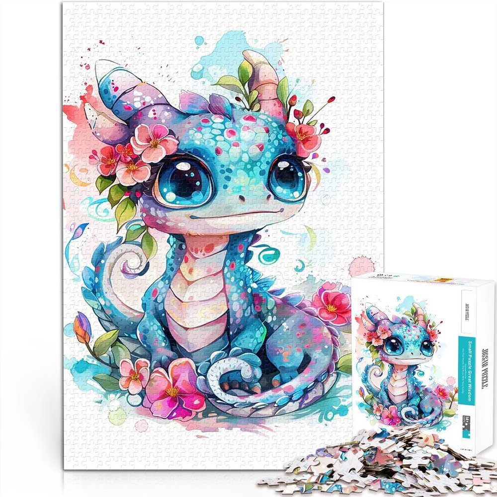 2,000-Piece Puzzle for Adults, Colorful Baby Dragon, 70 x 100 cm