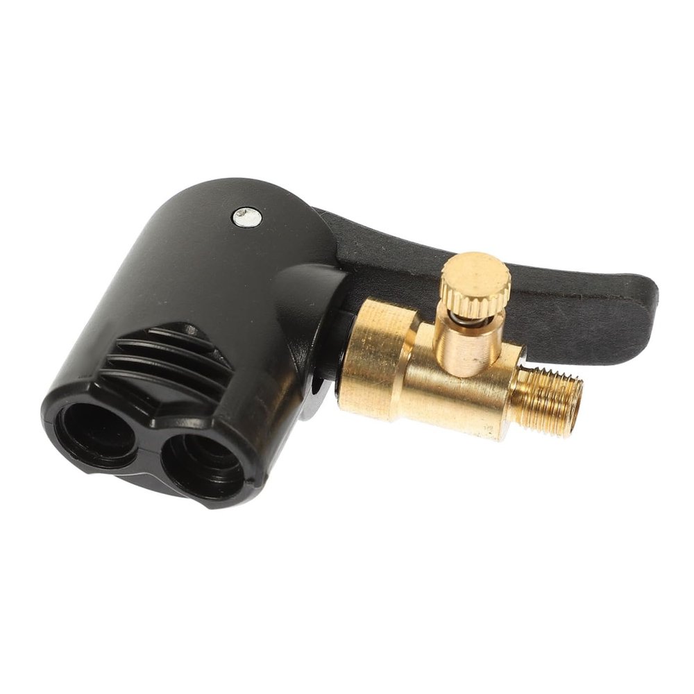 ULTECHNOVO Clip-On Brass Inflator Adapter, Black, for Tires
