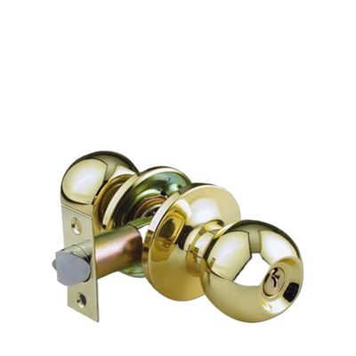 QWWQYDY Stainless Steel Door Knob Set, Interior Door Lock with 3 Keys, Round Locking Mechanism, Black/Gold