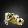 QWWQYDY Stainless Steel Door Knob Set, Interior Door Lock with 3 Keys, Round Locking Mechanism, Black/Gold view 2