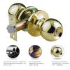 QWWQYDY Stainless Steel Door Knob Set, Interior Door Lock with 3 Keys, Round Locking Mechanism, Black/Gold view 3