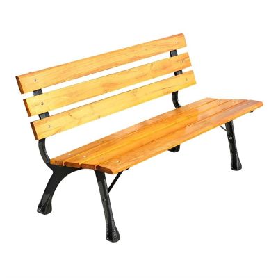 Outdoor Wooden Bench, 3-Seat, with Backrest, 150 cm