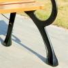 Outdoor Wooden Bench, 3-Seat, with Backrest, 150 cm view 4